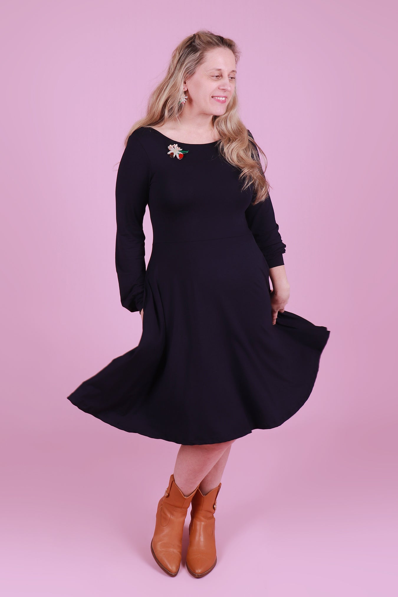 Bronte Luxe Dress Nighttime Navy