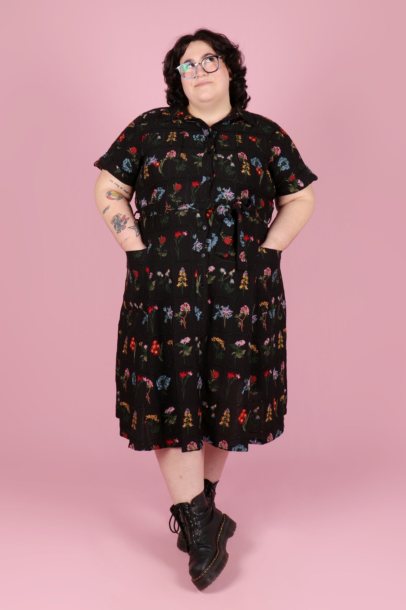 Sabrina Dress Embroidered Botany