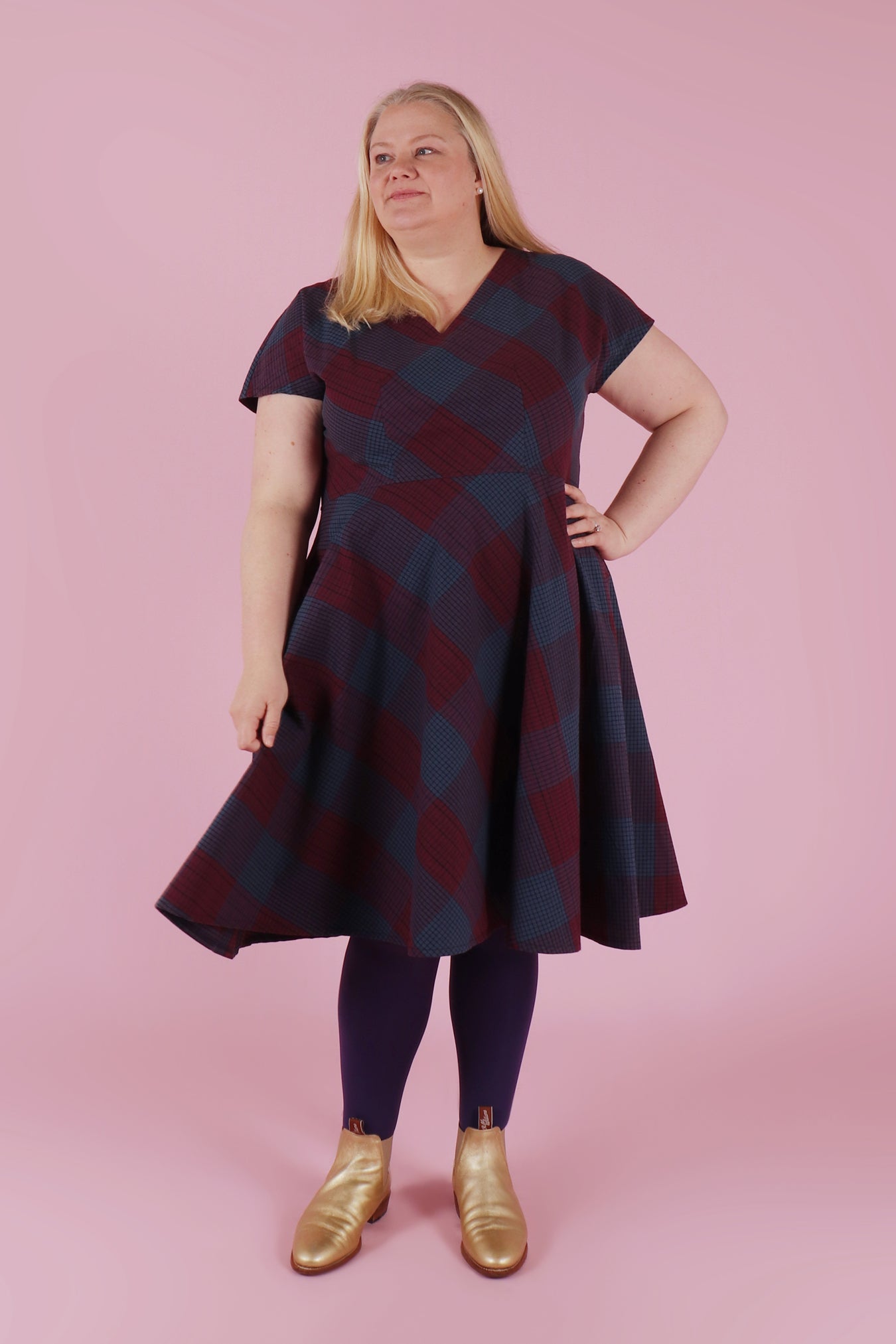 Belinda Dress Polaroid Plaid