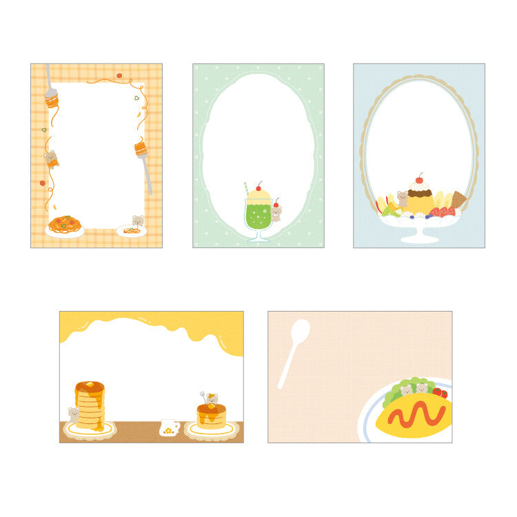Memo Pad Otegaru Bear eating pasta