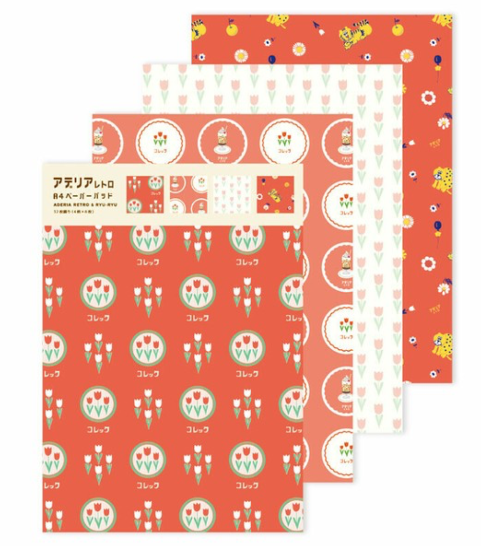 Adelia Retro Papers Red Tulips 32 sheets
