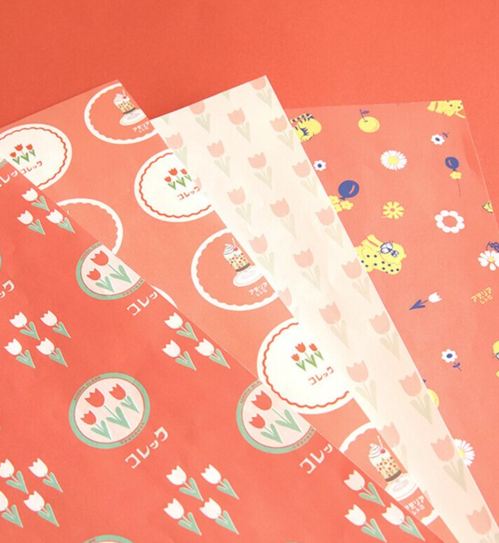 Adelia Retro Papers Red Tulips 32 sheets