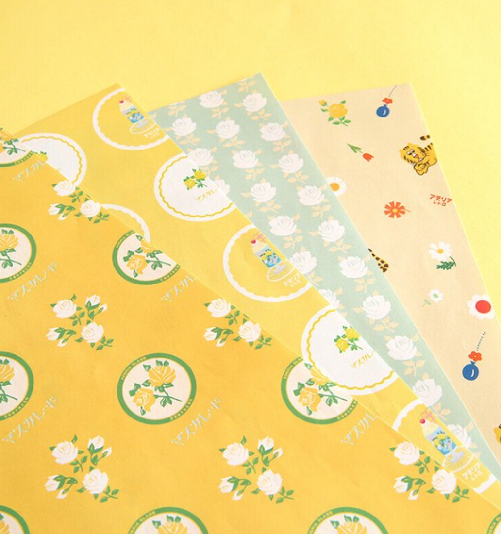 Adelia Retro Papers Yellow Flowers 32 sheets