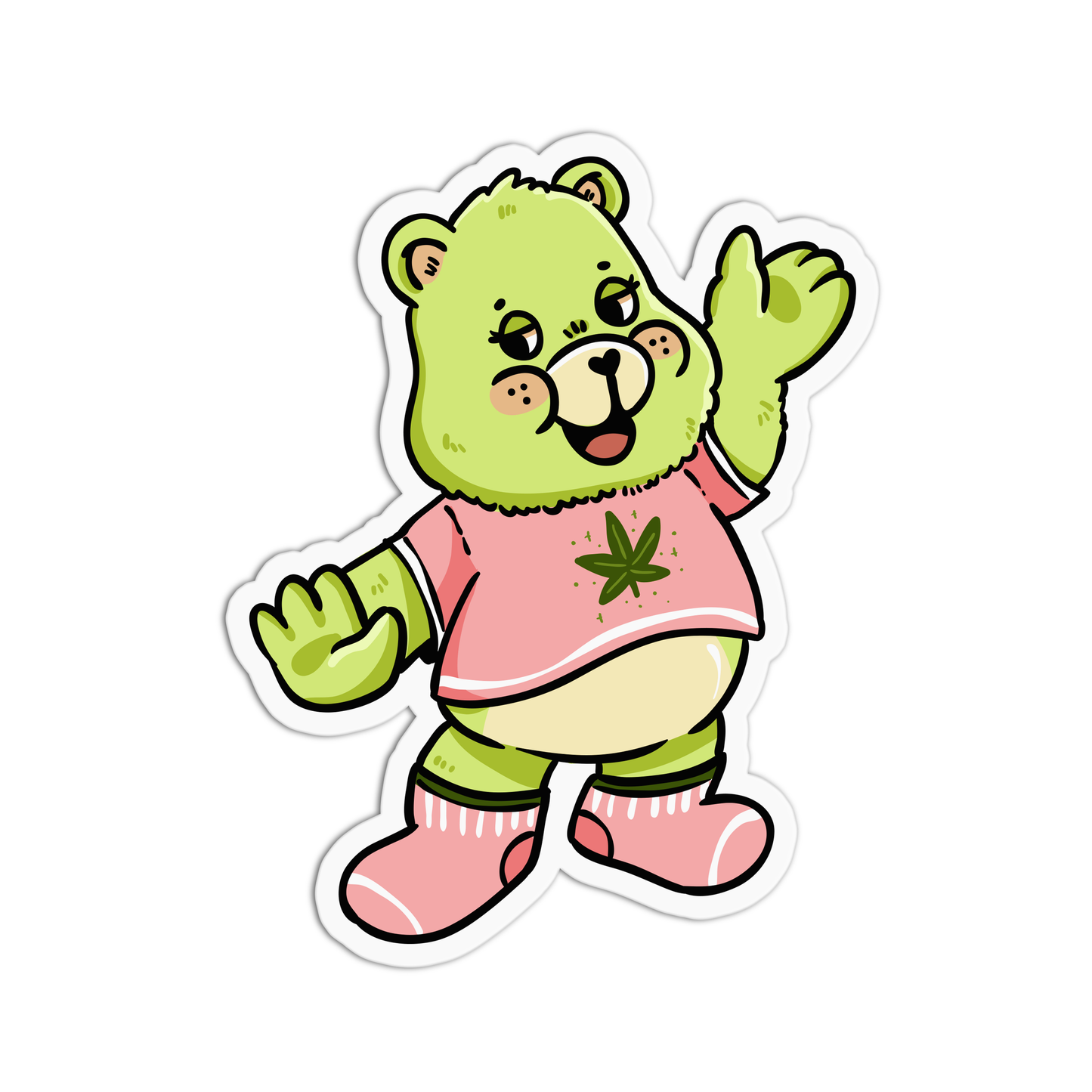 Canna Bear Textured Stickers