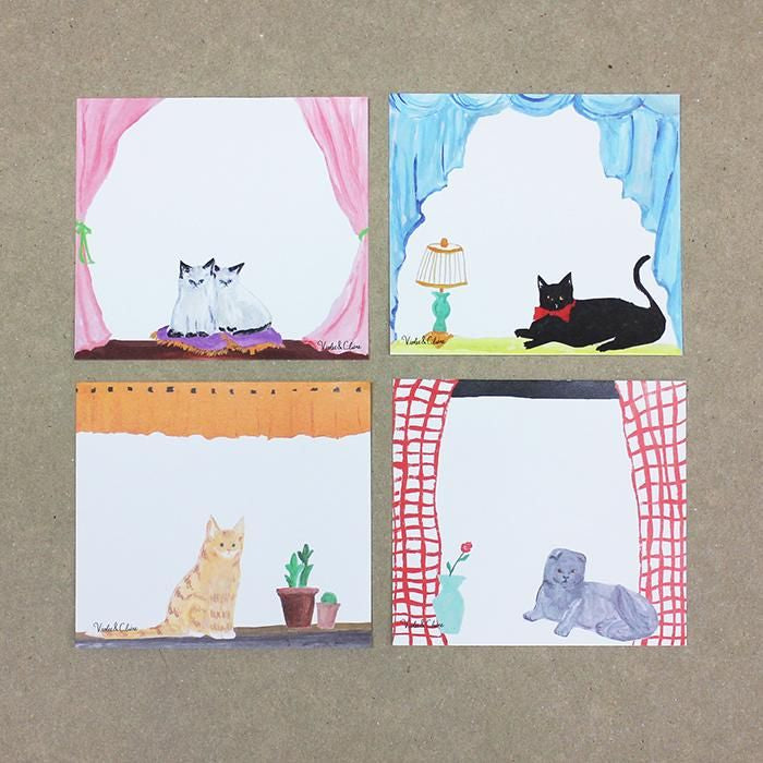 Violet & Claire Block Memo Cat's View