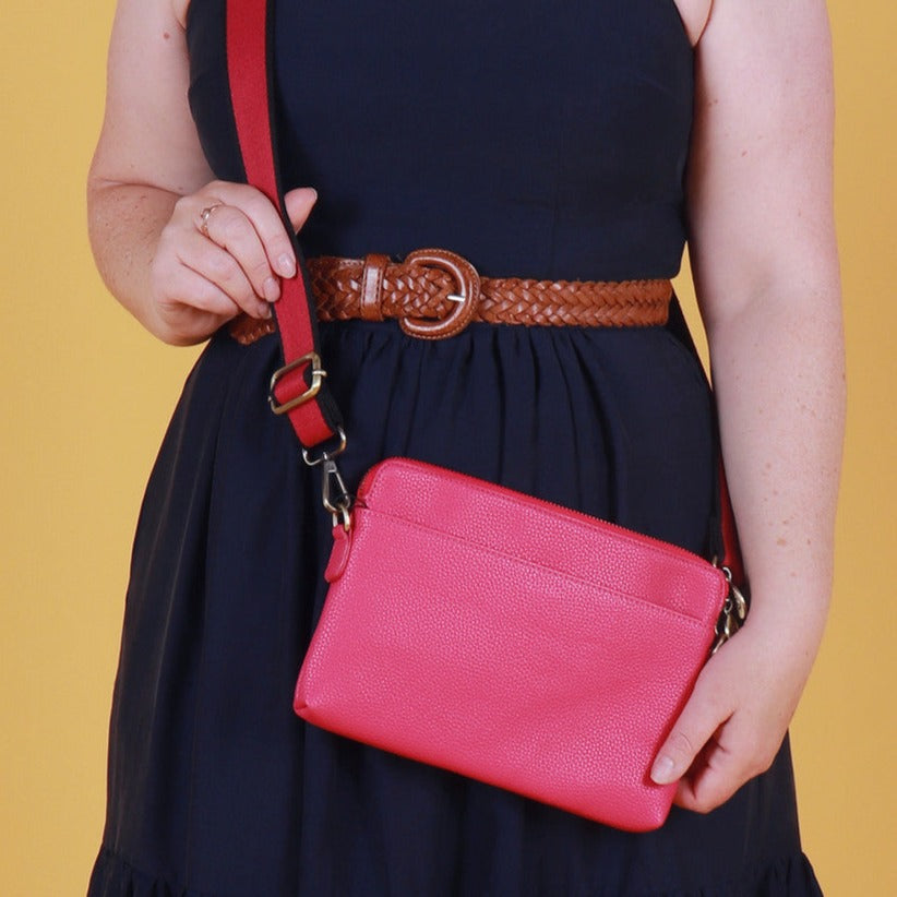 Kiara Fuschia Crossbody and Clutch