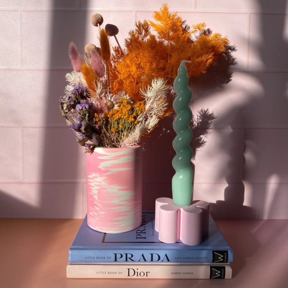Marbled Round Vases Pink Dreams