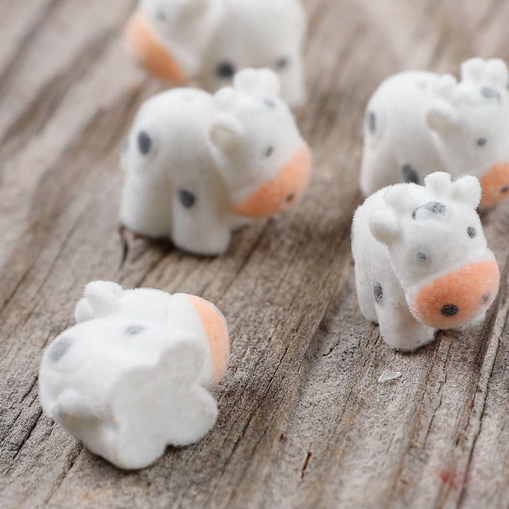 Flocked Mini Baby Cows