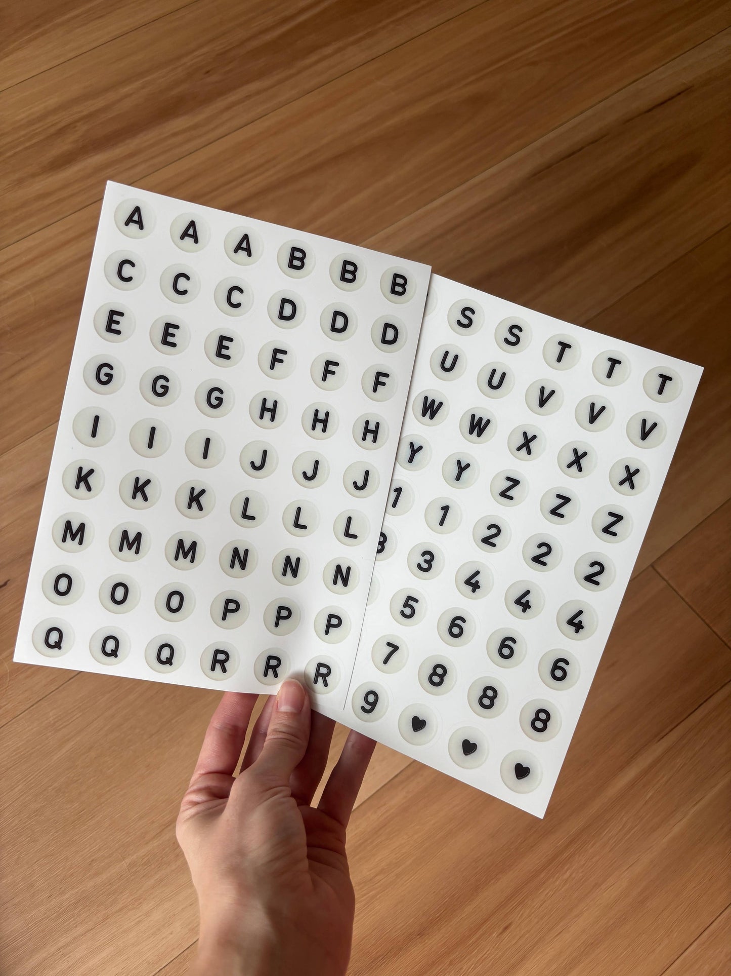 Large Letter Bead Sticker Sheet Set