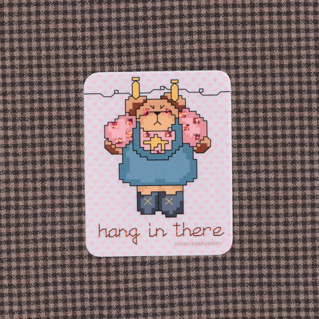 Hang In There - Vinyl Sticker (glitter)