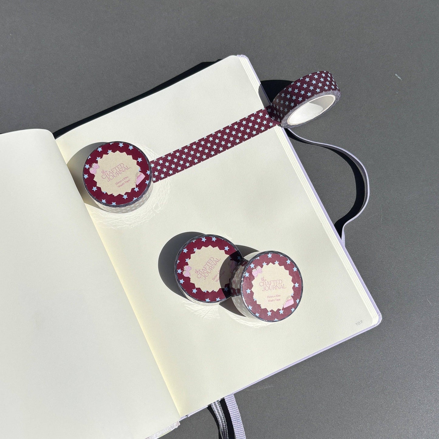Blue and Maroon Star Washi Tape