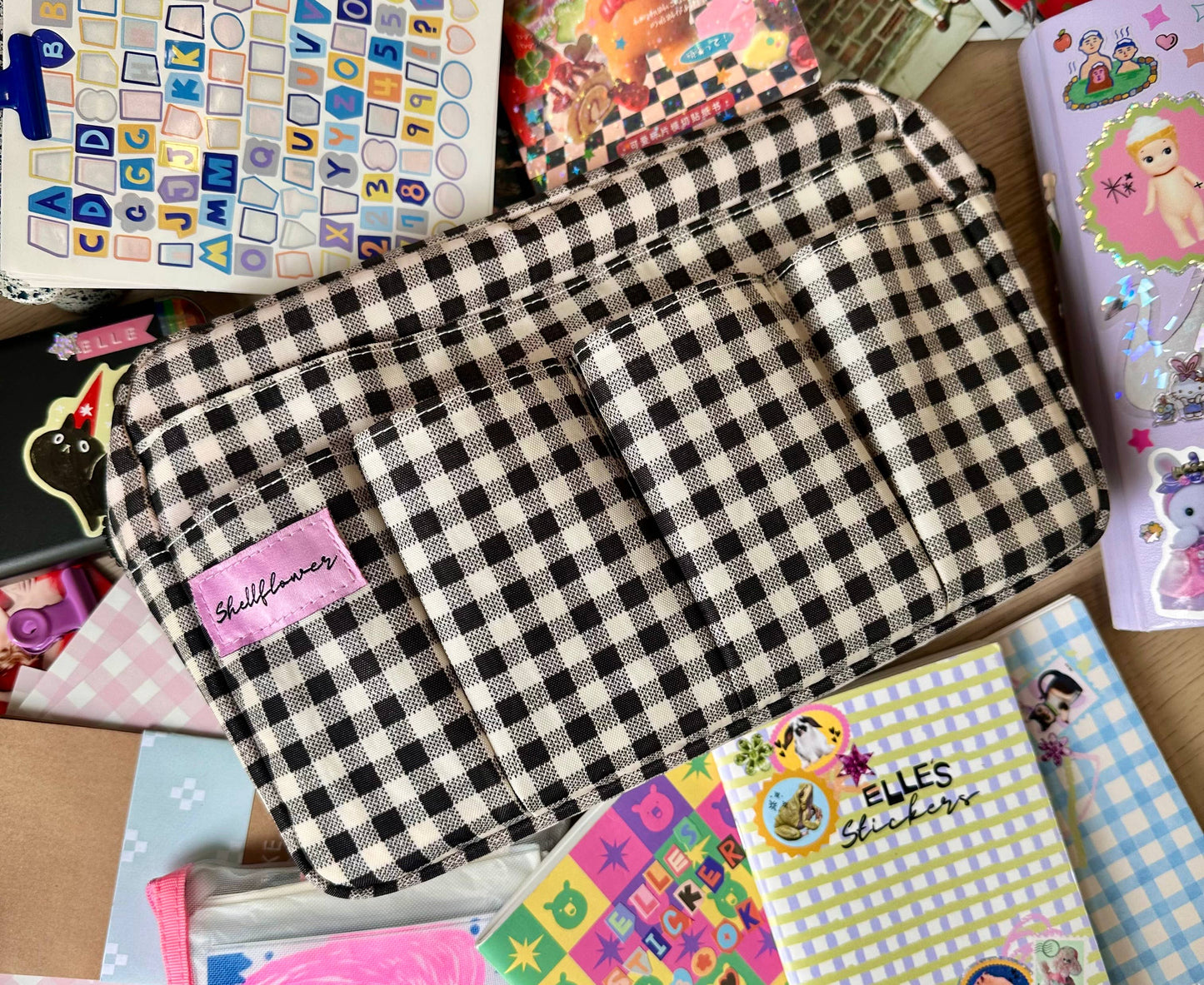 Gingham Journal Pouch