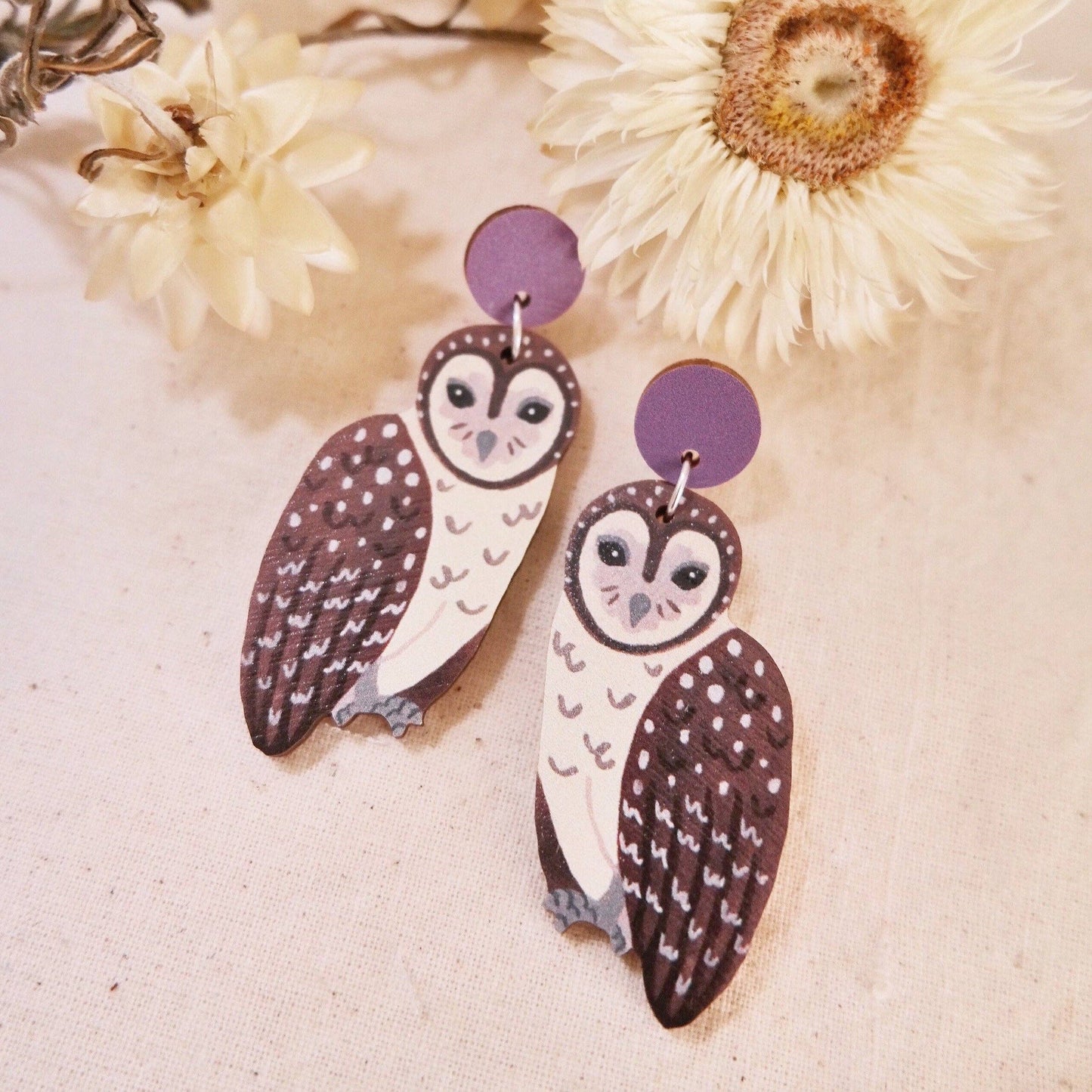 Sooty Owl Earrings