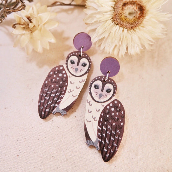 Sooty Owl Earrings