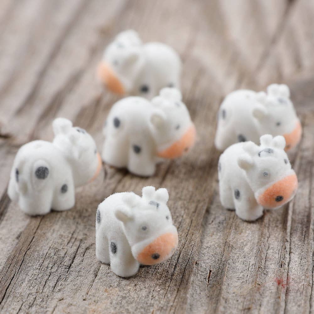 Flocked Mini Baby Cows