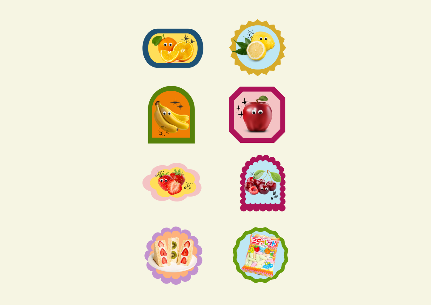 Fruits Washi Flake Stickers