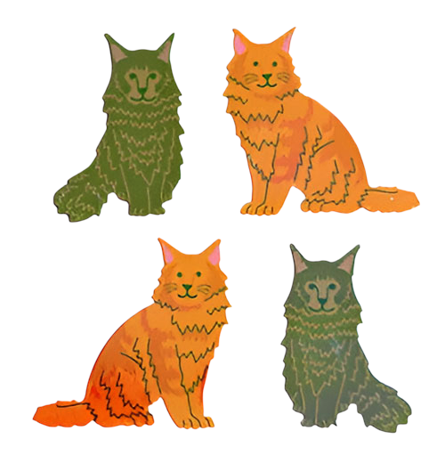 Jewel Maine Coons Cats Stickers