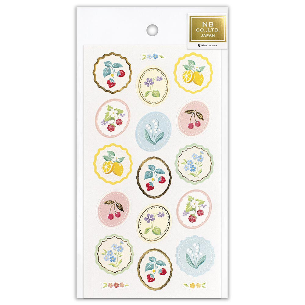 Pearl sticker large Fruits and small flowers