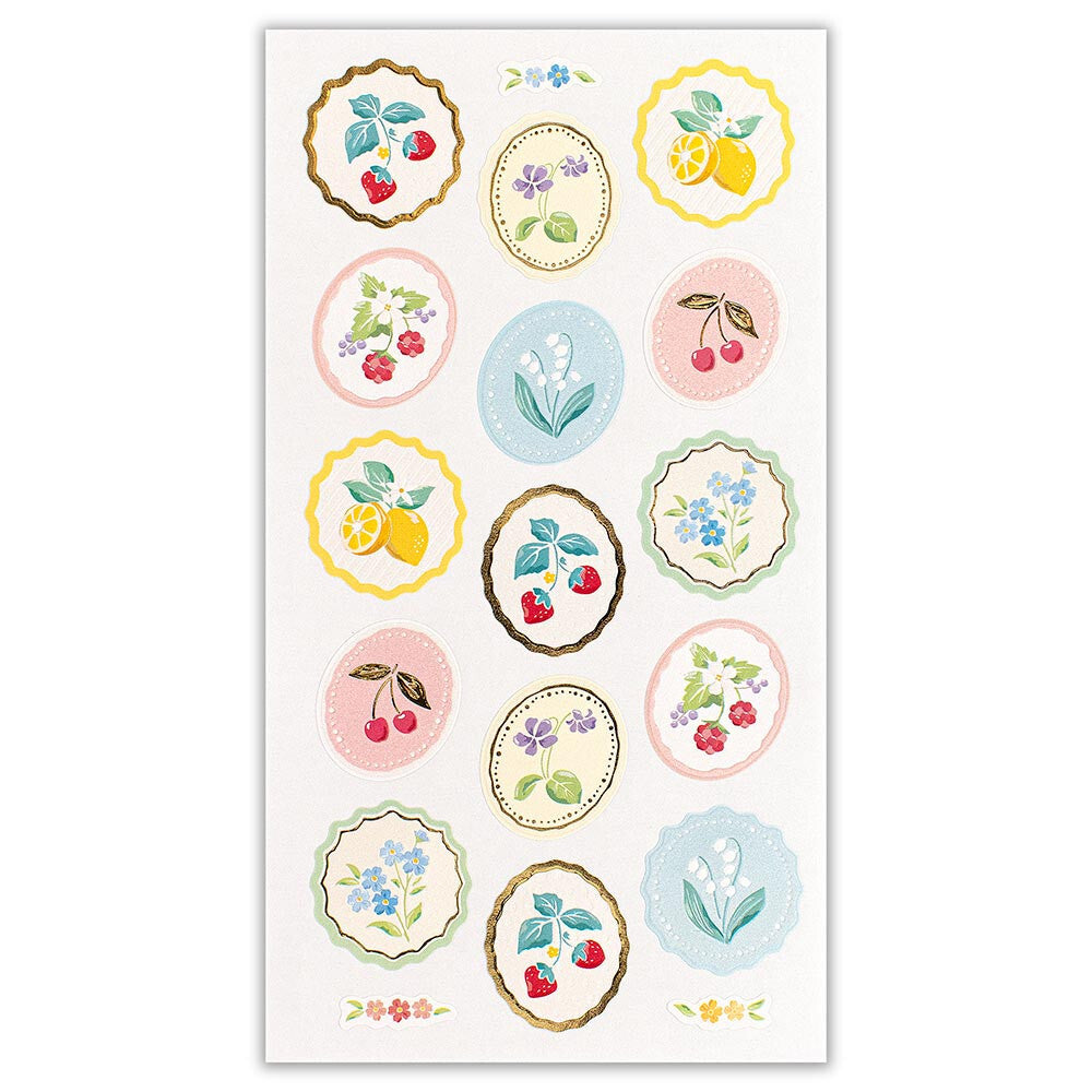 Pearl sticker large Fruits and small flowers