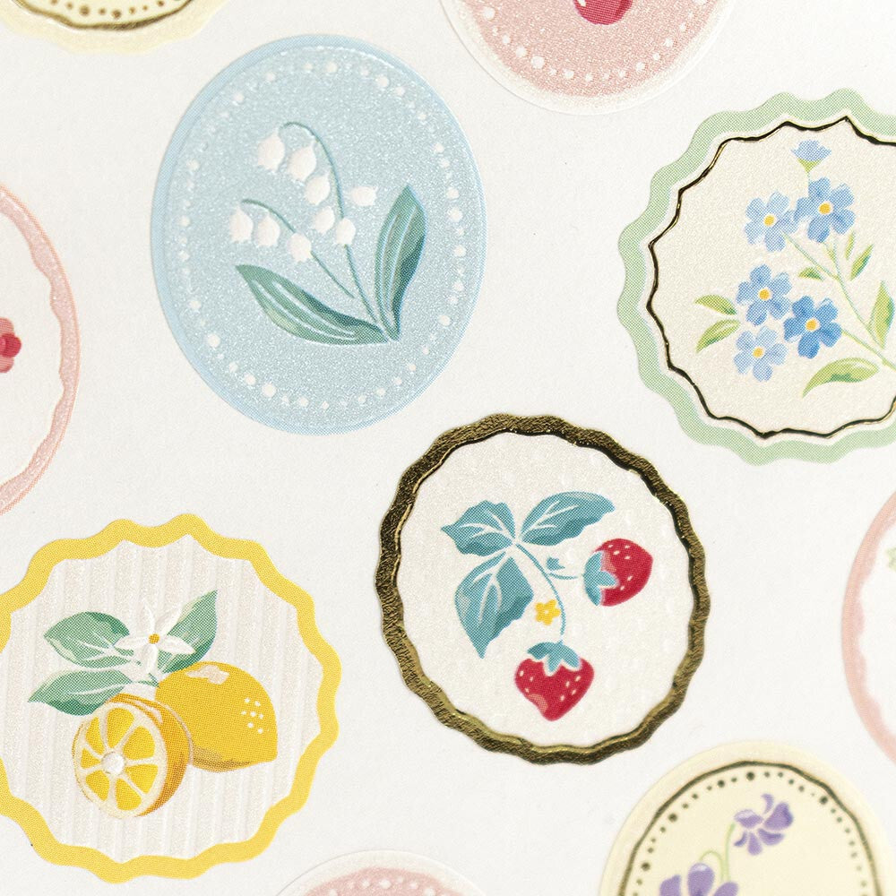 Pearl sticker large Fruits and small flowers