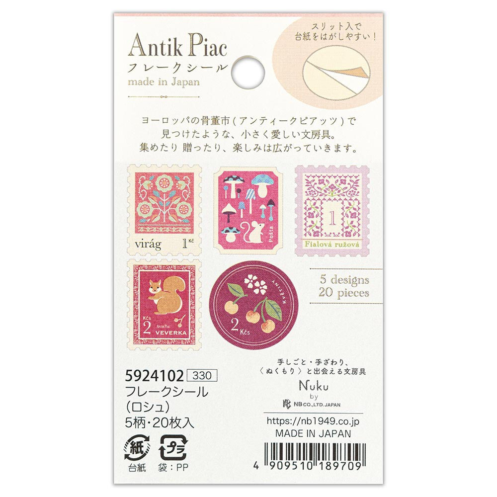 Antique Stamp Stickers Pink
