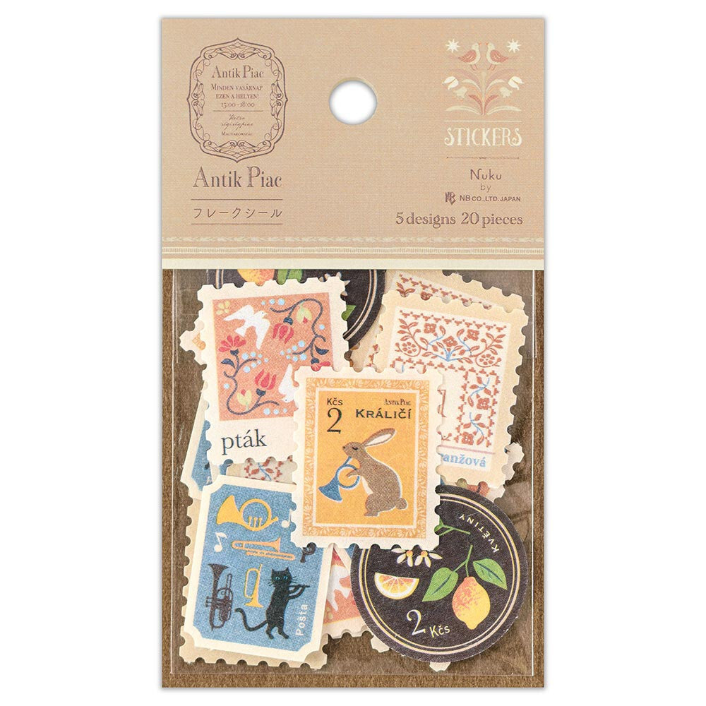 Antique Stamp Stickers natural