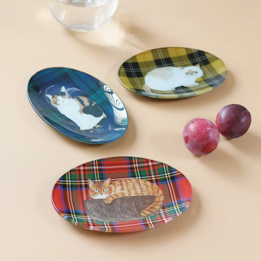 Matsuo Miyuki Glass Oval Plate - Stripe