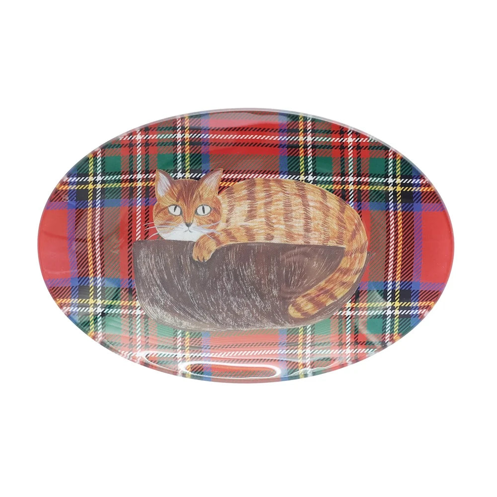 Matsuo Miyuki Glass Oval Plate - Stripe