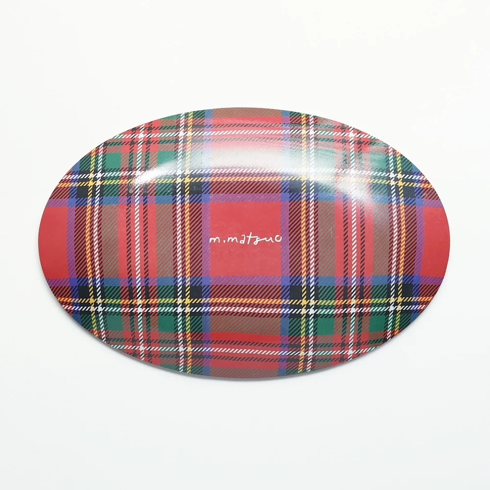Matsuo Miyuki Glass Oval Plate - Stripe