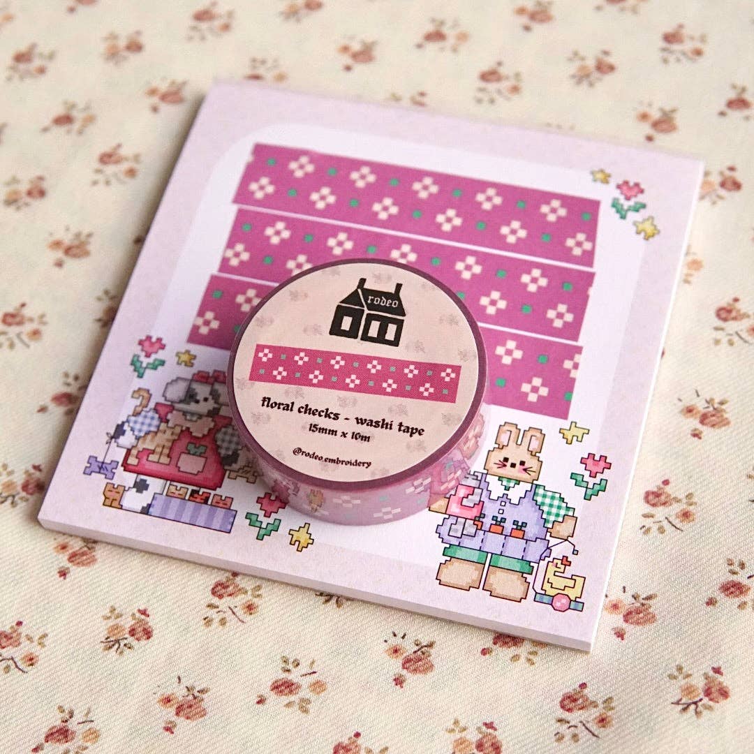Floral Checks - Washi Tape