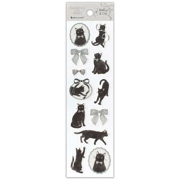 Ribbon and Cat Stickers