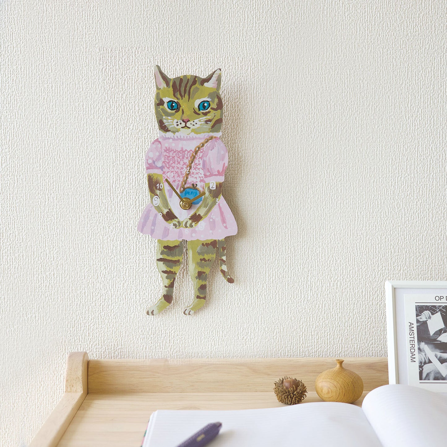 Nathalie Lete Diecut Wall Clock Black cat Maya