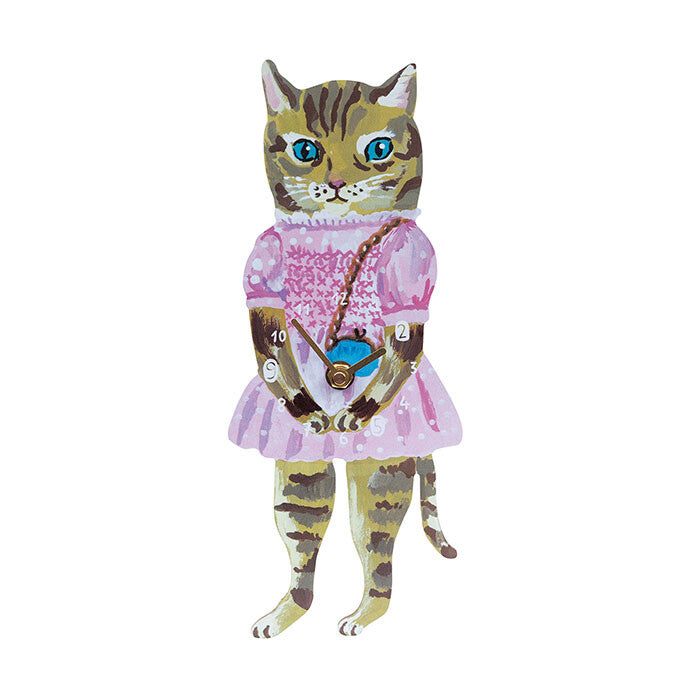 Nathalie Lete Diecut Wall Clock Black cat Maya