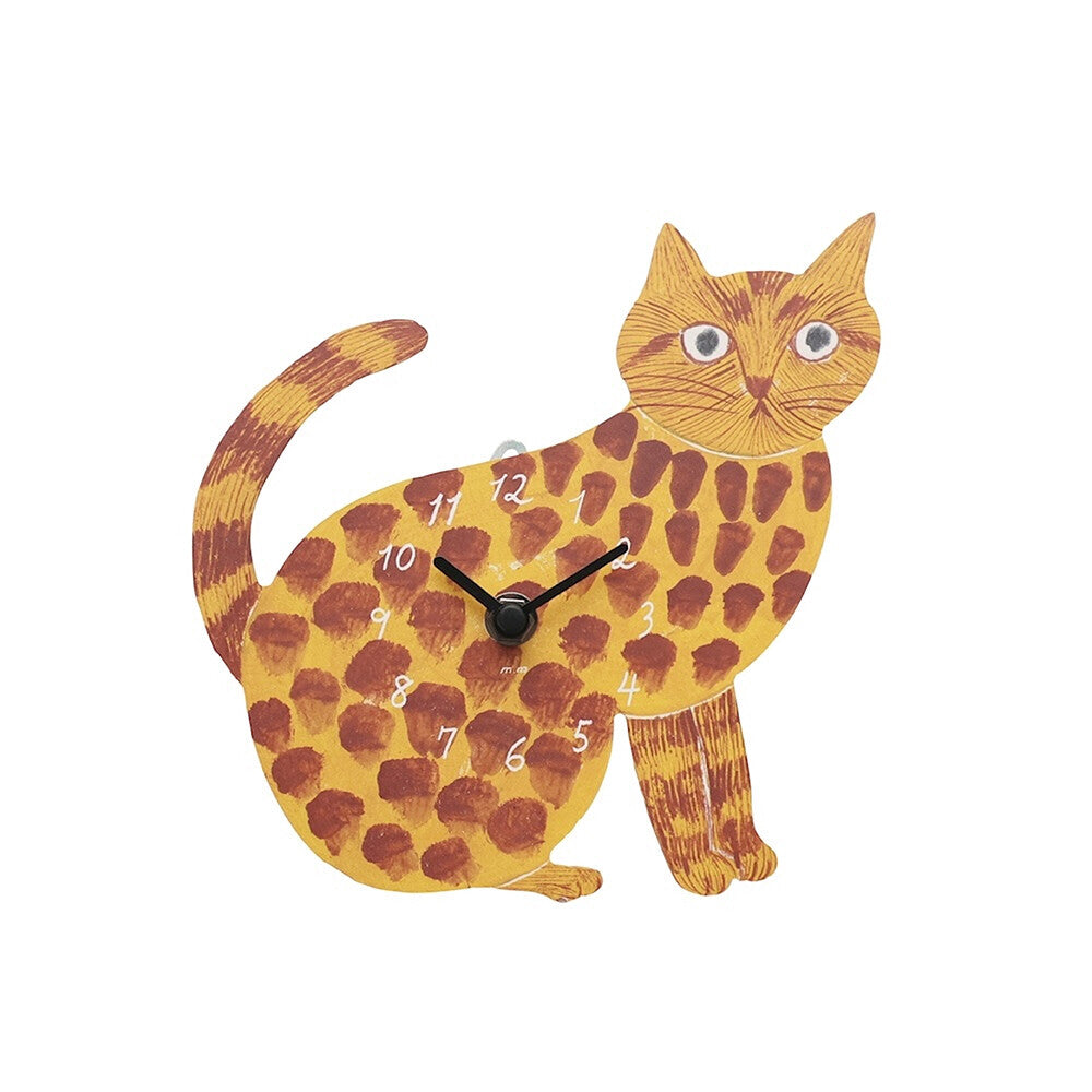 Matsuo Miyuki Diecut Wall Clock Bushy Cat Milo