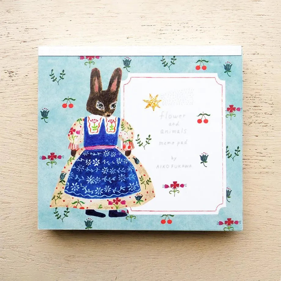 Aiko Fukawa Memo Pad Flower and Animals