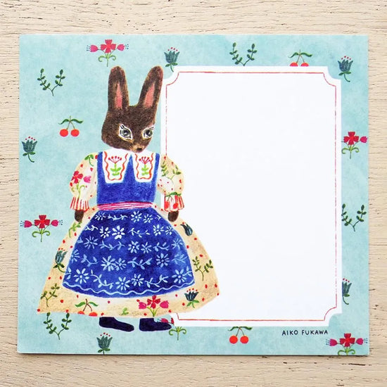 Aiko Fukawa Memo Pad Flower and Animals