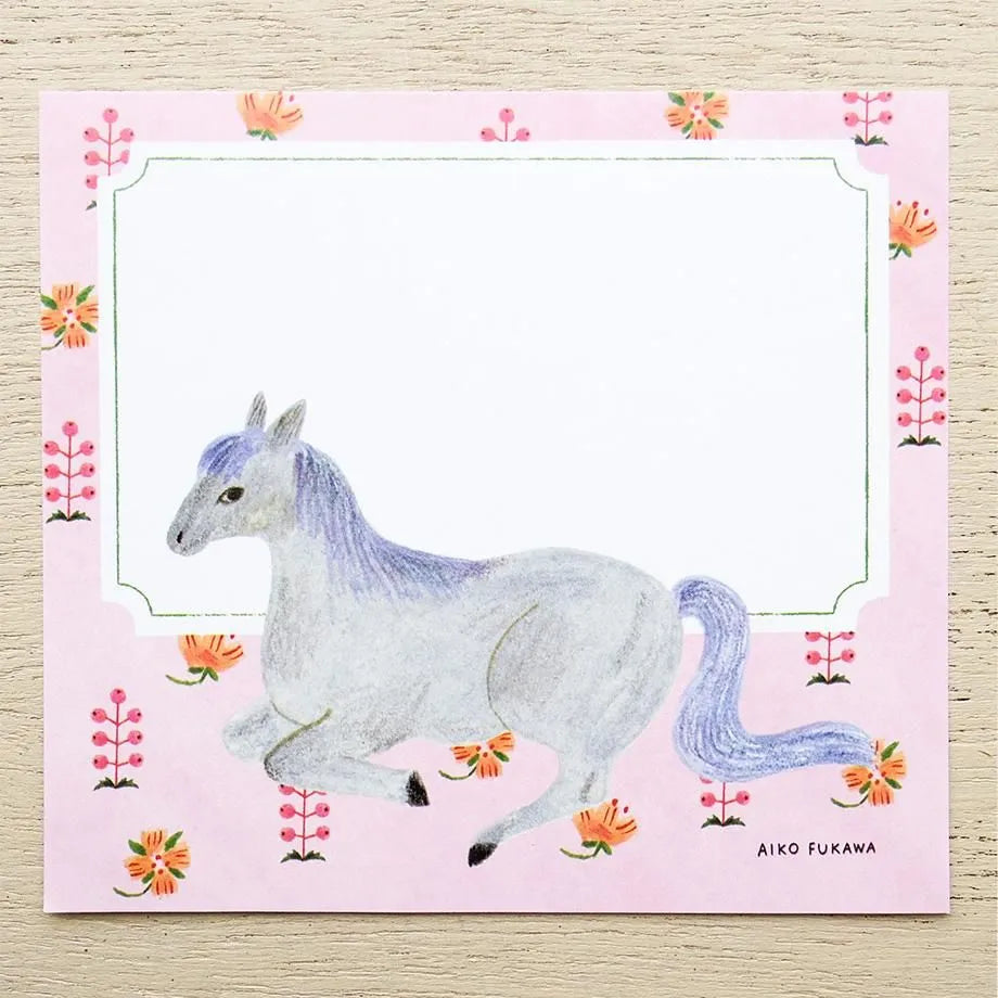 Aiko Fukawa Memo Pad Flower and Animals