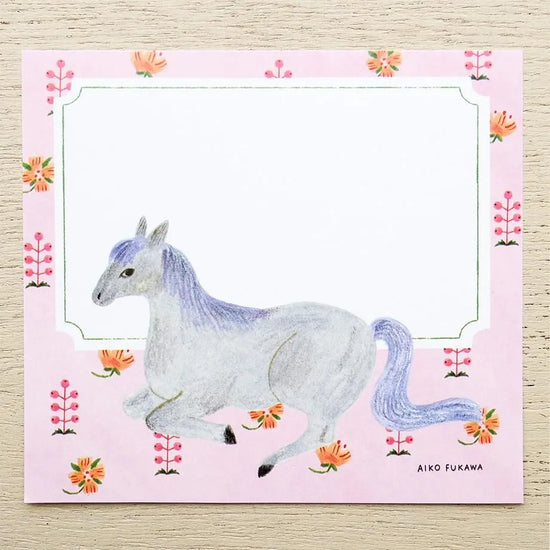 Aiko Fukawa Memo Pad Flower and Animals