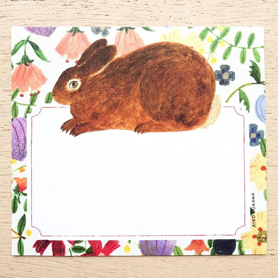 Aiko Fukawa Memo Pad Flower and Animals