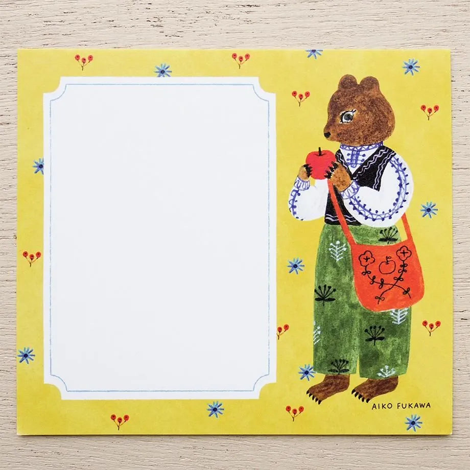 Aiko Fukawa Memo Pad Flower and Animals