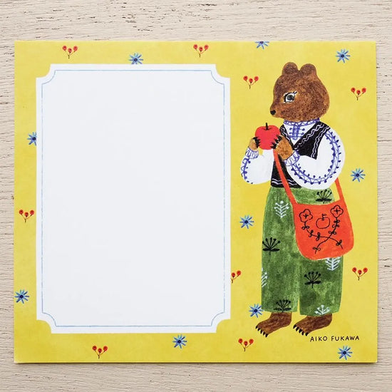 Aiko Fukawa Memo Pad Flower and Animals