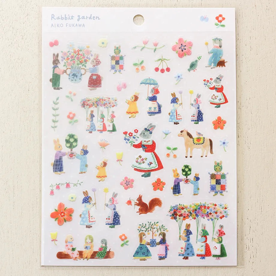 Aiko Fukawa Stickers Rabbit Garden