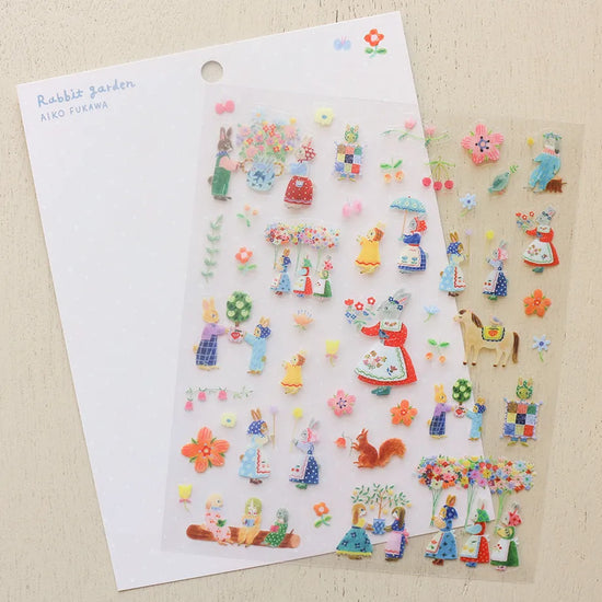 Aiko Fukawa Stickers Rabbit Garden