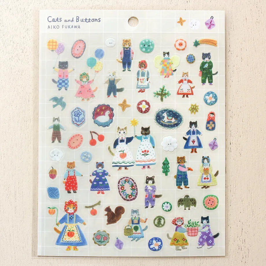 Aiko Fukawa Stickers Cats and Buttons