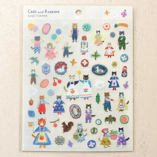 Aiko Fukawa Stickers Cats and Buttons