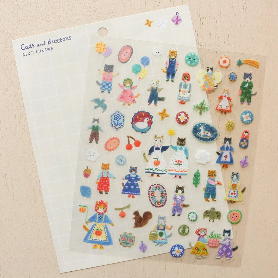 Aiko Fukawa Stickers Cats and Buttons