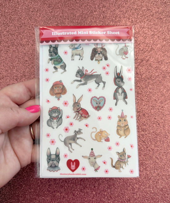 SBR Illustrated Mini Sticker Sheet - Petite Pets