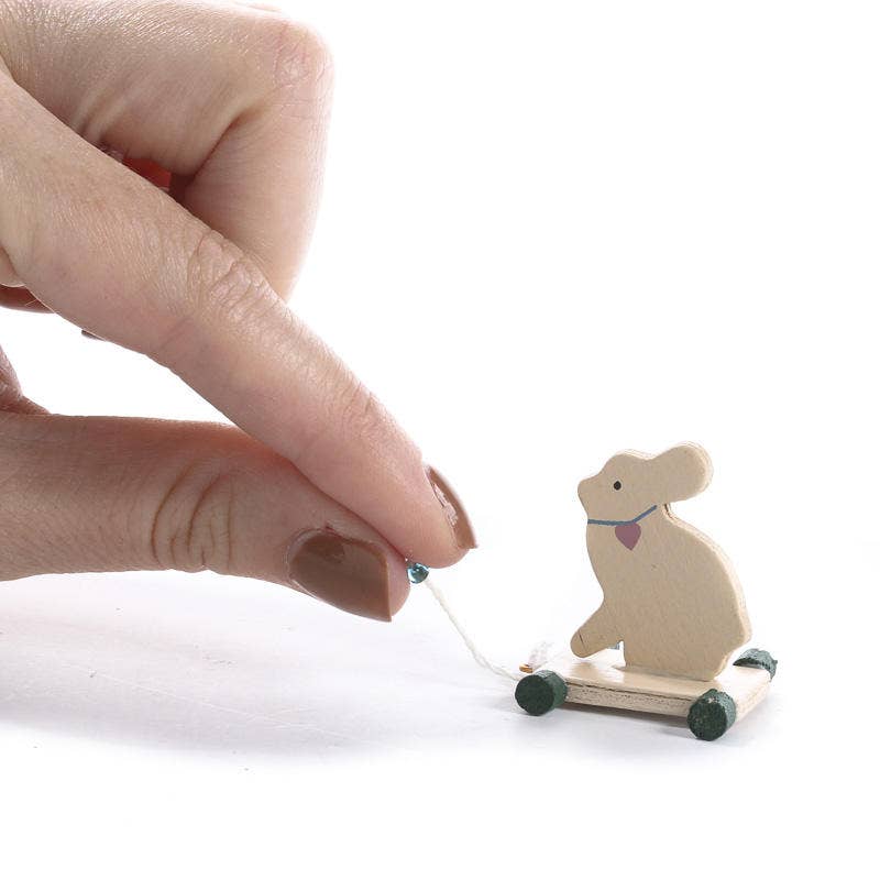 Miniature Antique Rabbit Pull Toy