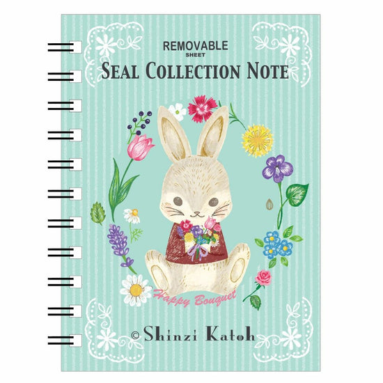 Shinzi Katoh Removable Sticker Book A6 Spring Flower Rabbit