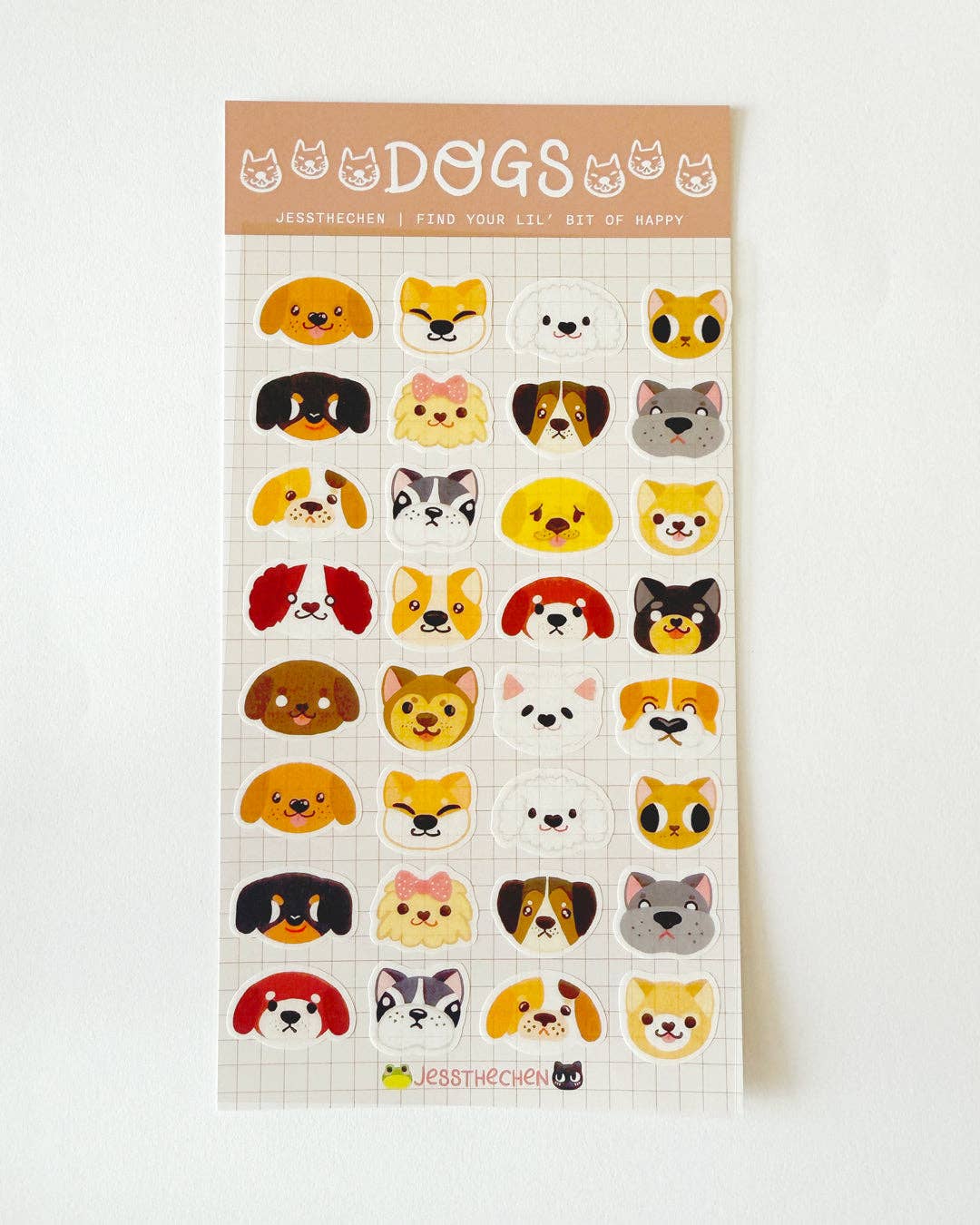 Dogs Puppy Face Washi Sticker Sheet